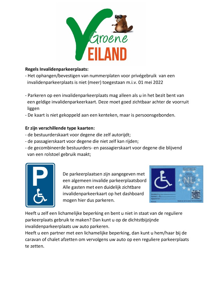 Regels-Invalidenparkeerplaats